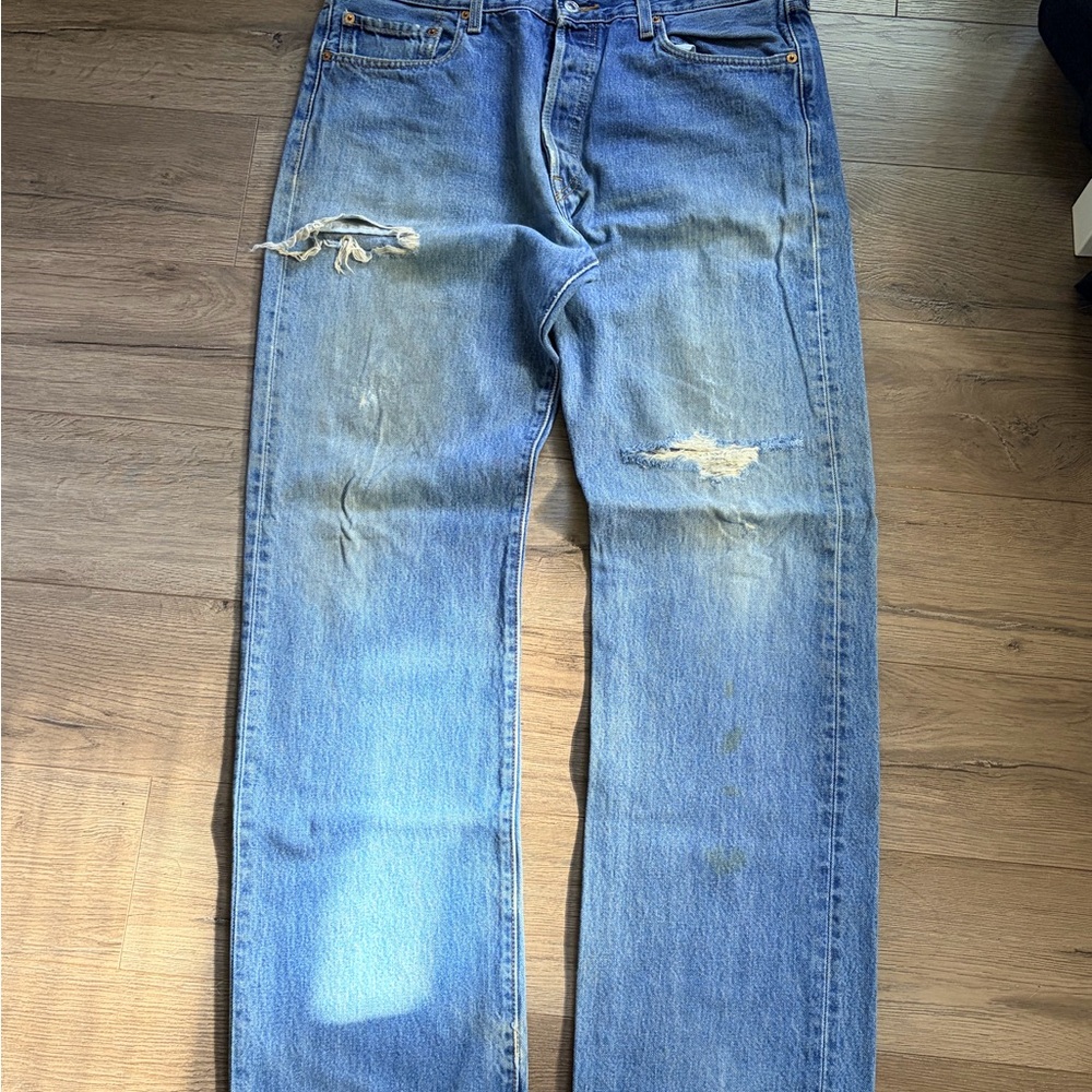 VINTAGE 90s Y2K Levi’s 501xx W36 L34 Men’s Straight Fit Blue Denim Jeans